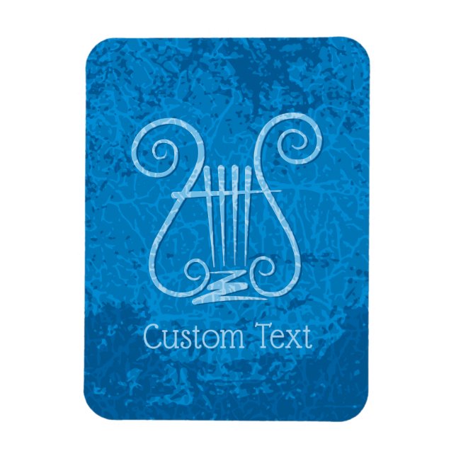 Blue Lyre Background Magnet (Vertikal)