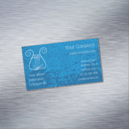 Blue Lyre Background Magnetiska Visitkort