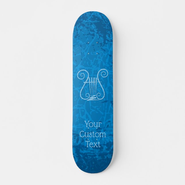 Blue Lyre Background Mini Skateboard Bräda 18,5 Cm (Framsida)