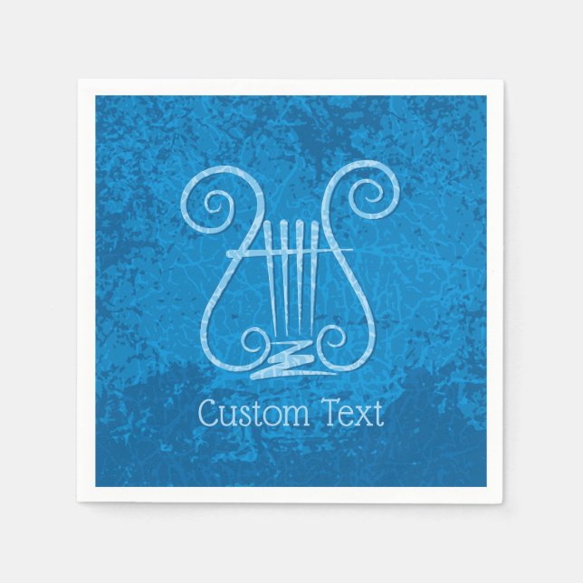 Blue Lyre Background Pappersservett (Framsidan)