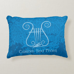 Blue Lyre Background Prydnadskudde