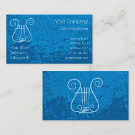 Blue Lyre Background Visitkort