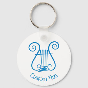Blue Lyre Keychain Nyckelring