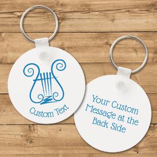 Blue Lyre Keychain Nyckelring