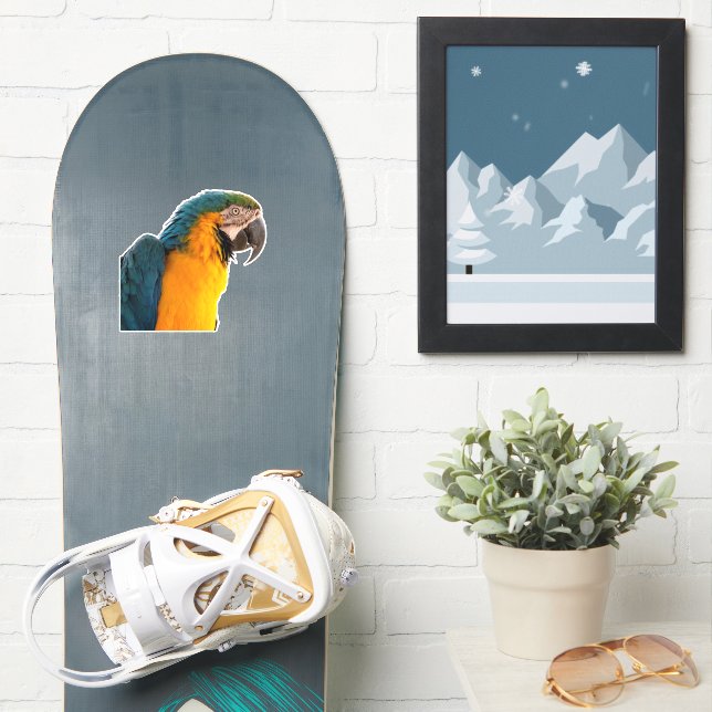 Blue Macaw Klistermärken (Snowboard)