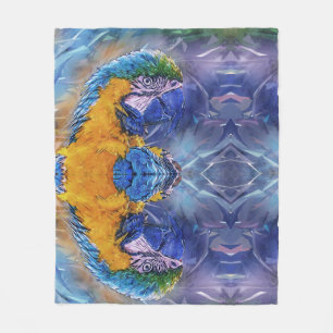 Blue Macaw Parrot Fleecefilt