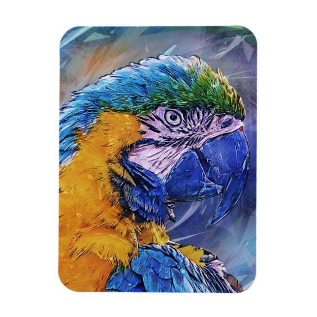 Blue Macaw Parrot Magnet (Vertikal)