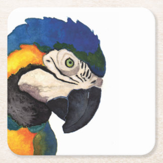 Blue Macaw Underlägg Papper Kvadrat