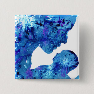 Blue Madonna & Child Modern Christian Art Painting Knapp