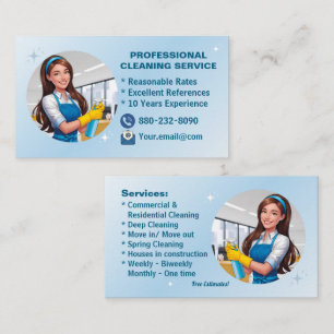 Blue Maid House Städning tjänster Janitorial Clean Visitkort