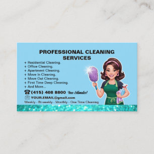 Blue Maid Janitorial Dam Städning Service Visitkort