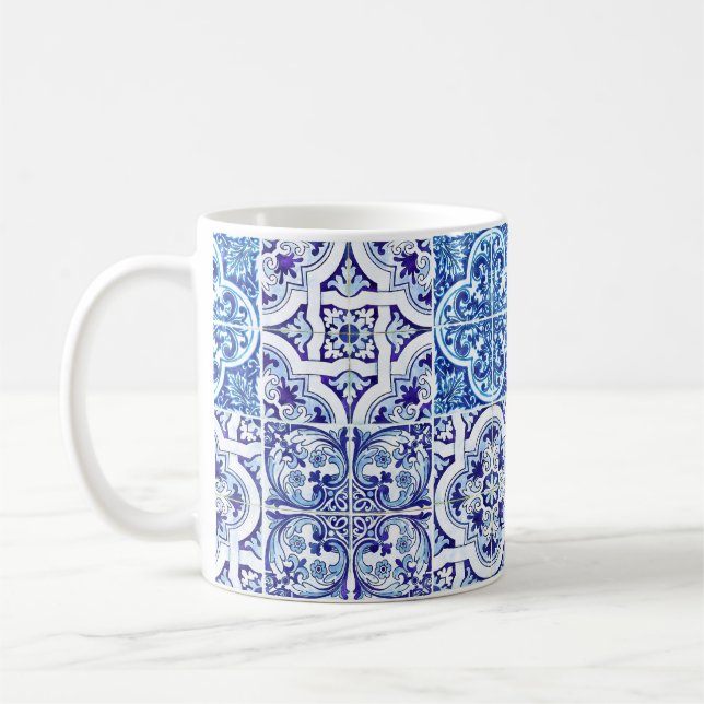 Blue Maiolica Tile Mugg | Italienska keramiska ins (Vänster)