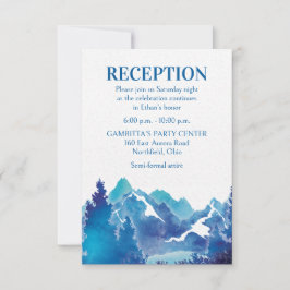 Blue Majestic Mountain Mitzvah Party Card Inbjudningar
