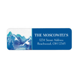 Blue Majestic Mountain Pub Mitzvah Adress Returadress Etikett