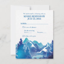 Blue Majestic Mountain Watercolor Pub Mitzvah OSA