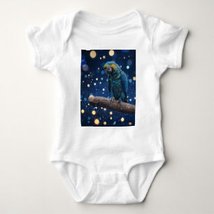 Blue Majesty: Blue Macaw on Dreamy Blue Bokeh, T Shirt