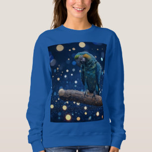 Blue Majesty: Blue Macaw on Dreamy Blue Bokeh, T Shirt