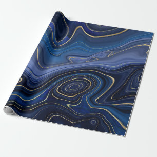 Blue Malachite Golden Accents Luxury Chic Gemstone Presentpapper
