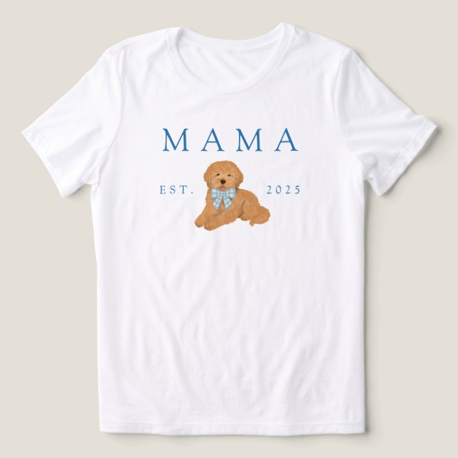 Blue Mama Golden Doodle Puppy Birthday T Shirt (Design Framsida)