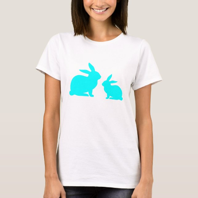 Blue Mamma och Baby Bunny T Shirt (Framsida)