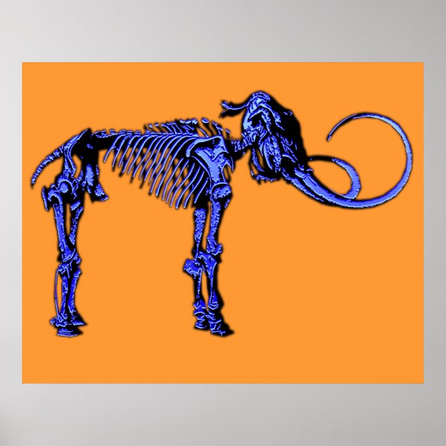 Blue Mammoth Skeleton Poster (Framsidan)