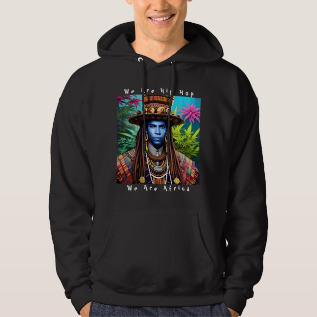 Blue Man med Majestic Dreadlocks Ull Hoodie (Framsida)