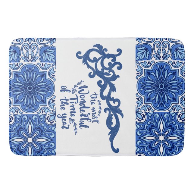 Blue Mandala Bath Mat Badrumsmatta (Framsidan)