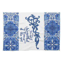Blue Mandala Bath Towel Set