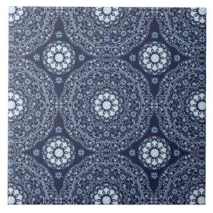 Blue Mandala Ceramic Tile Kakelplatta