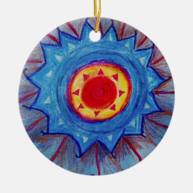 Blue Mandala Circle Ornament (Framsidan)