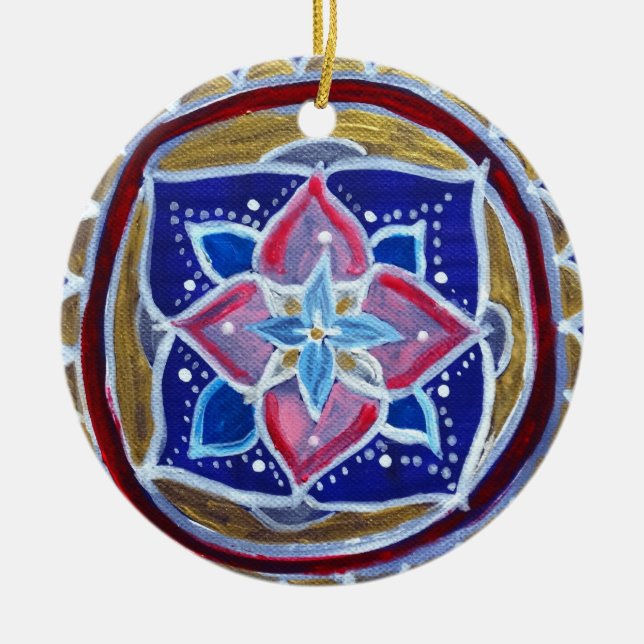 Blue Mandala Circle Ornament (Framsidan)