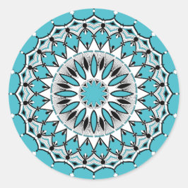 Blue Mandala (design 1) Stickers Runt Klistermärke