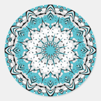 Blue Mandala (design 3) Stickers Runt Klistermärke