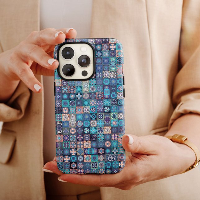 Blue Mandala Ethnic | iPhone 14 Fodral-Mate (Skapare uppladdad)