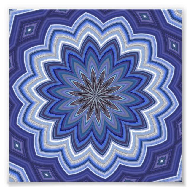 Blue Mandala Fototryck (Framsidan)