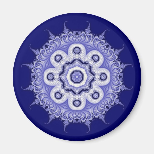 Blue Mandala Fractal 200706072332 Magnet (Framsidan)