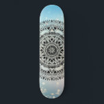 Blue Mandala Geometric Abstrakt Mönster Mini Skateboard Bräda 18,5 Cm<br><div class="desc">Ett vackert mandala symmetriskt geometriskt mönster på en blå bokeh shimmer-bakgrund.</div>