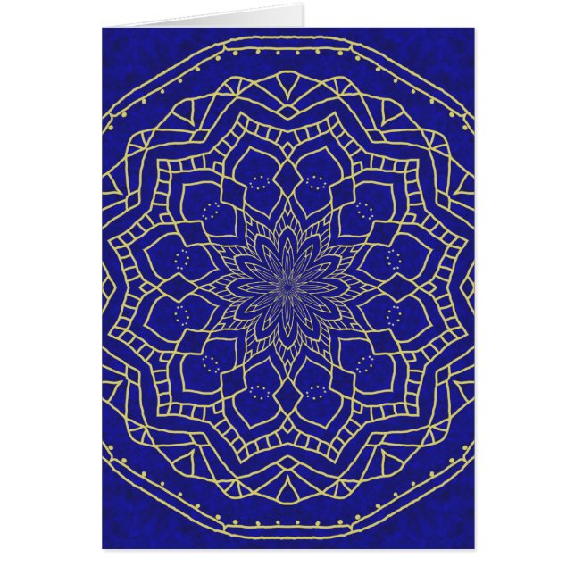 Blue Mandala Hälsningskort (Framsidan)