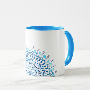Blue mandala kaffe mugg