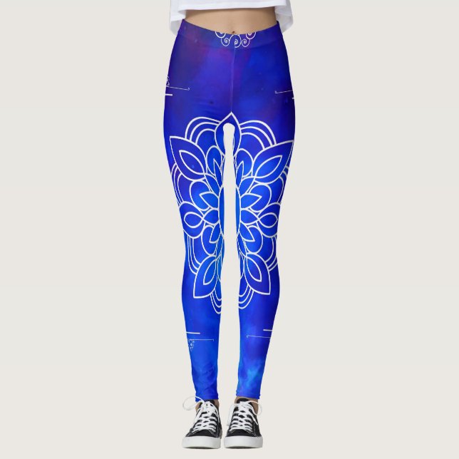 Blue Mandala Leggings (Framsida)