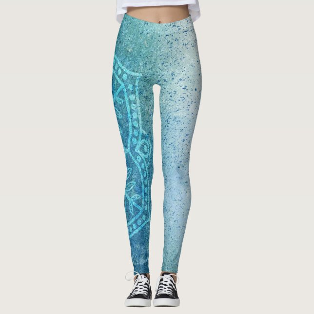 Blue mandala leggings (Framsida)