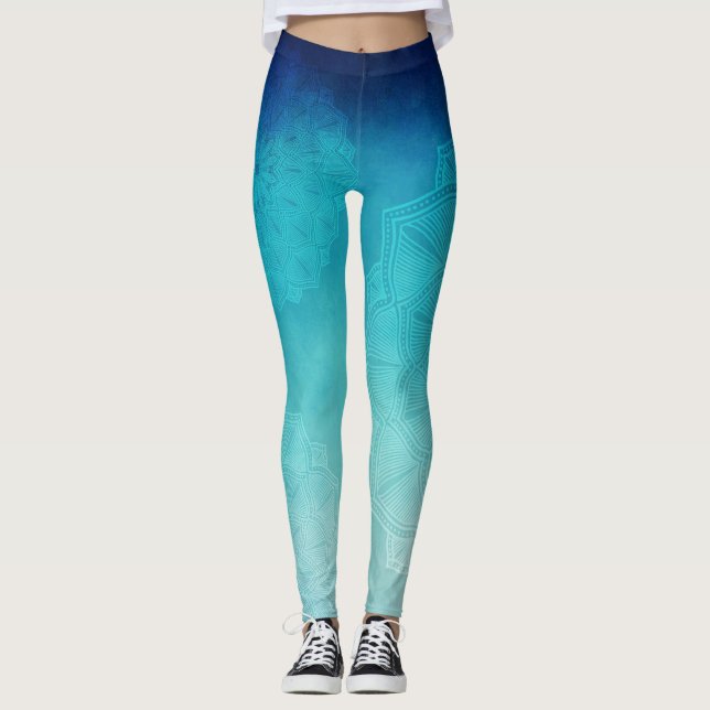 Blue Mandala Leggings (Framsida)