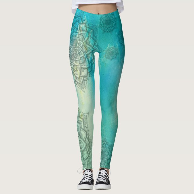 Blue mandala leggings (Framsida)