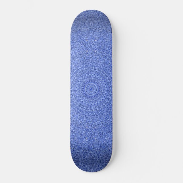 Blue Mandala Mini Skateboard Bräda 18,5 Cm (Framsida)