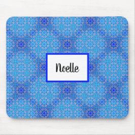Blue Mandala Mönster Boho Namn Mousepad Musmatta