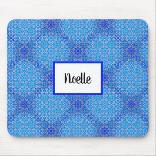 Blue Mandala Mönster Boho Namn Mousepad Musmatta