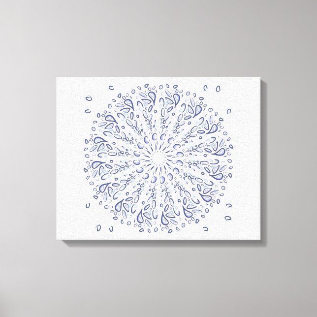 Blue mandala mönster canvastryck (Framsida)