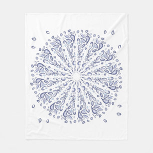 Blue mandala mönster fleecefilt