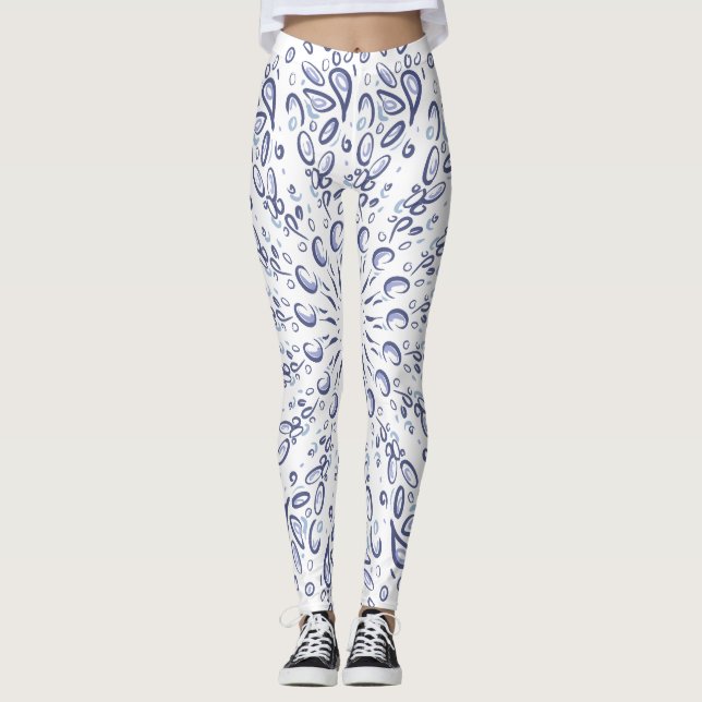 Blue mandala mönster leggings (Framsida)