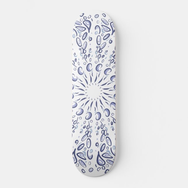 Blue mandala mönster mini skateboard bräda 18,5 cm (Framsida)